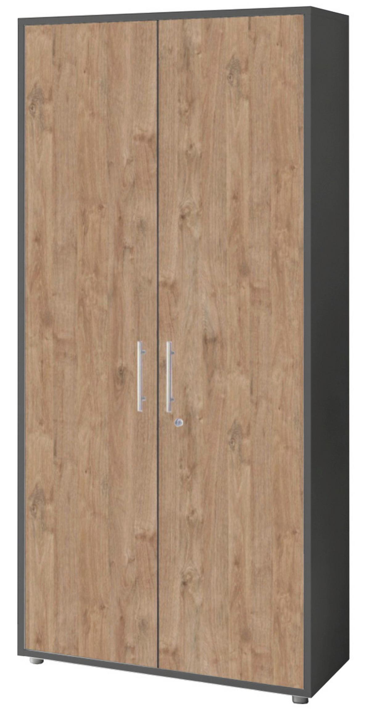 AKTENSCHRANK OFFICE EDITION - SW SET 1 HOCH - Eichefarben/Anthrazit, MODERN, Holzwerkstoff (168,8/185,6/33cm) - MID.YOU