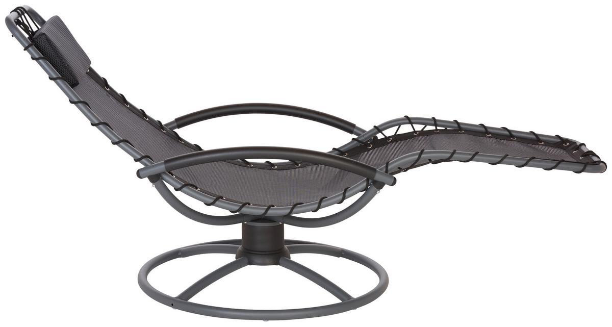 Bäderliege Sunny Stahl, Textilene Mit Kissen - Schwarz, MODERN, Textil/Metall (168/77/85cm) - Luca Bessoni