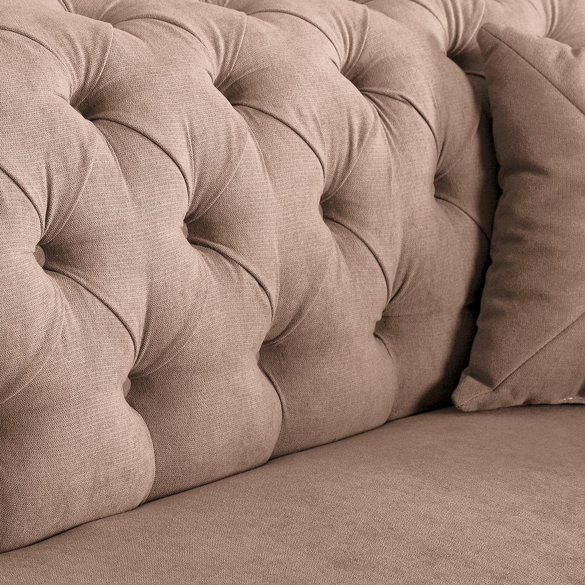 3-Sitzer-Sofa Preston Rosa B: 232 cm - Braun/Rosa, Design, Textil (232/79/97cm) - Livetastic