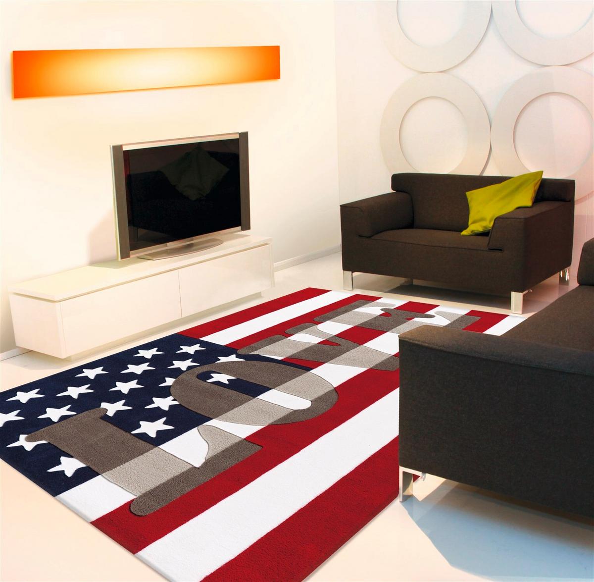 Flachwebteppich Multicolor, USA, ca. 140x200cm - Multicolor, Design, Textil (140/200cm) - Kayoom