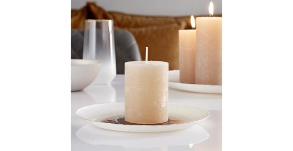 Stumpenkerze Saphira Creme Ø/H: 6,8/9 cm - Creme, Basics (6,8/9cm) - Ondega