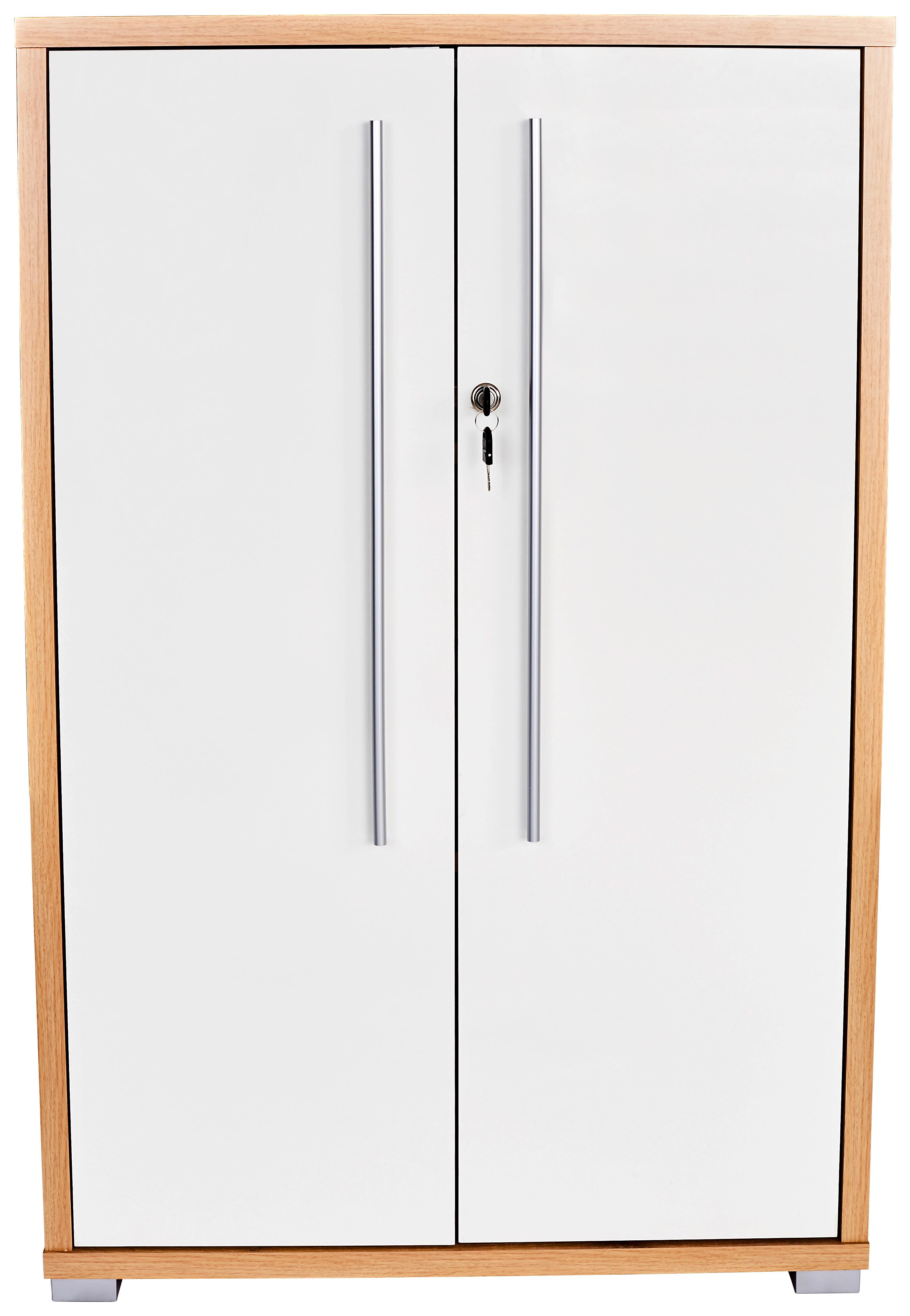 Aktenschrank Versperrbar Profi Eiche Dekor, Weiß B 75 Cm - Eichefarben/Weiß, MODERN, Holzwerkstoff (75/113/35cm) - Ondega
