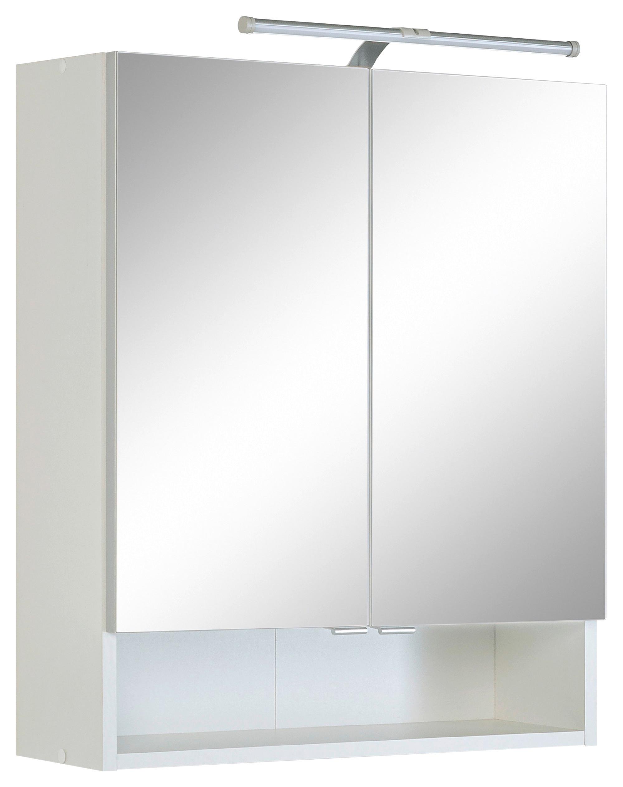 Spiegelschrank Riga 2-Türig BxHxT: 60x71x20 cm - Weiß, MODERN, Holzwerkstoff (60/71/20cm) - Held