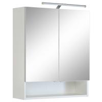 Spiegelschrank Riga 2-Türig BxHxT: 60x71x20 cm - Weiß, MODERN, Holzwerkstoff (60/71/20cm) - Held