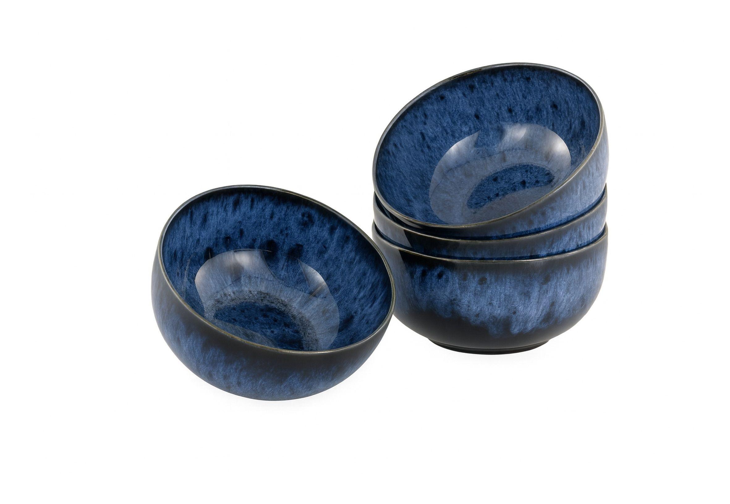 Schüsselset Allround Magic blau, schwarz, Ø ca. 16 cm - Blau/Schwarz, Basics, Keramik (16/7,5cm) - Creatable
