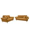 Sitzgarnitur Vanilla 2--Teilig. Goldenfarben - Goldfarben/Schwarz, Design, Textil - Livetastic