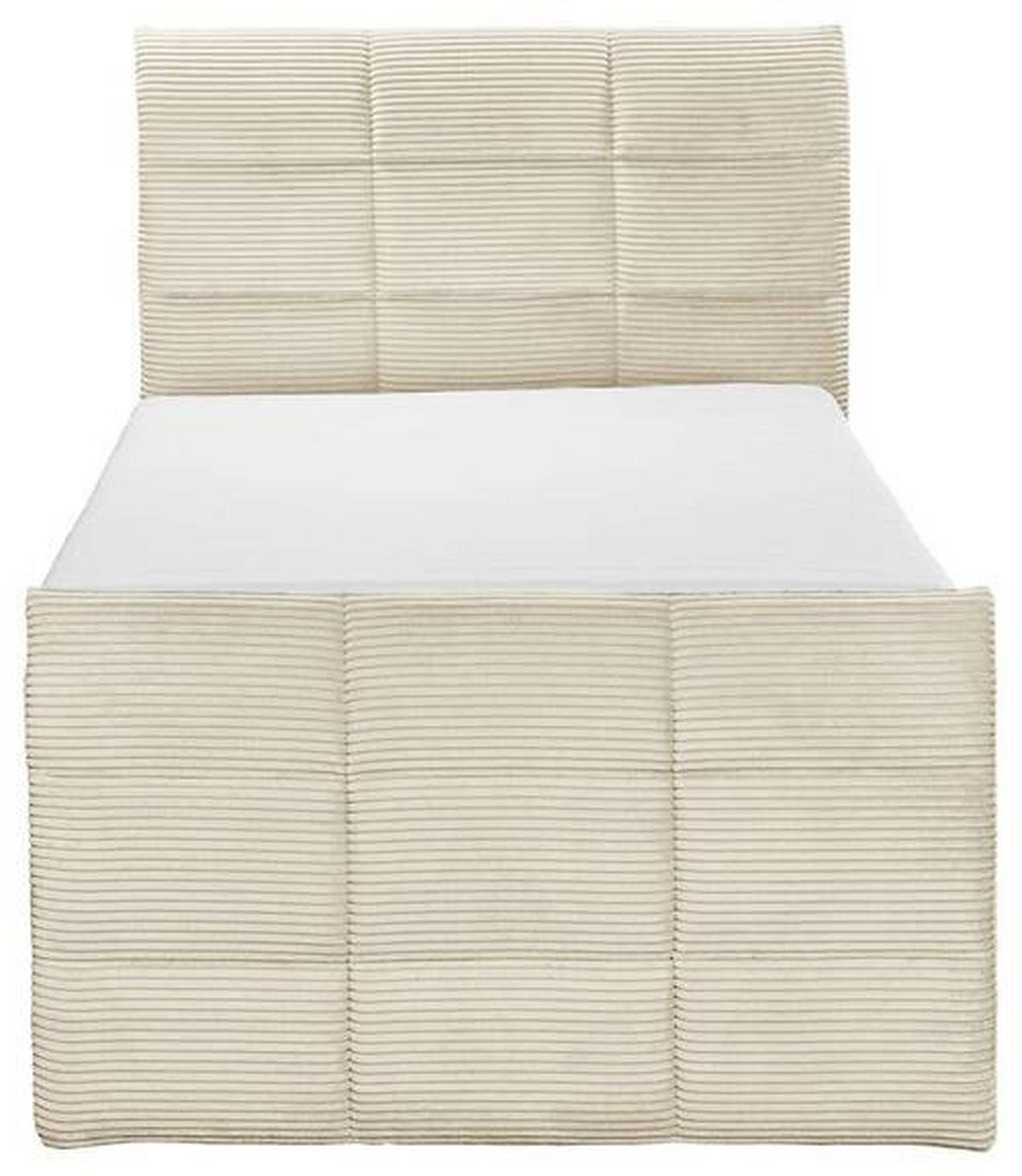 Boxspringbett Mit Topper & Bettkasten 120x200 Bolivia - Creme/Schwarz, MODERN, Holzwerkstoff/Textil (120/200cm) - MID.YOU