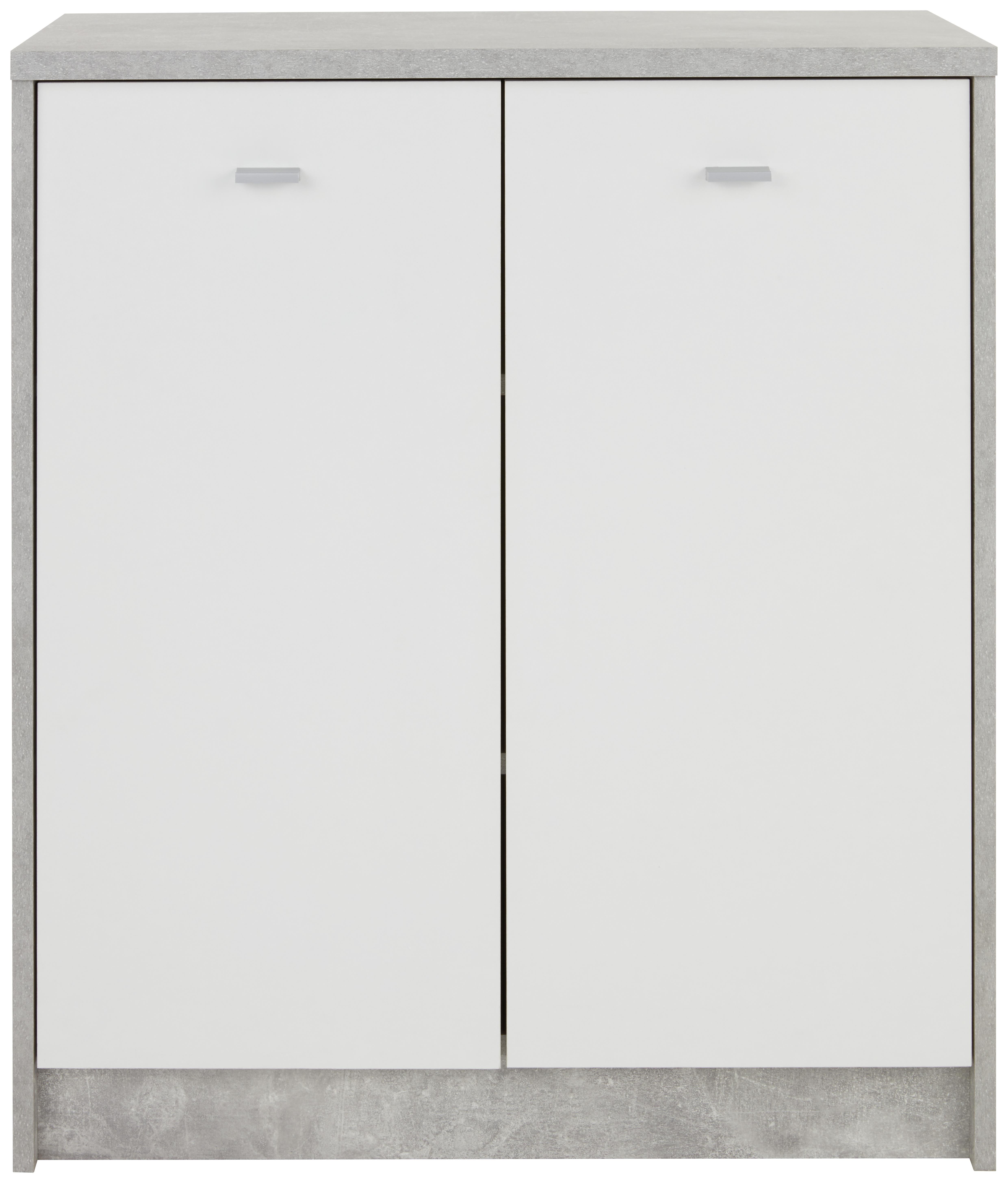 Kommode B 74cm 4-You New, Beton Optik/Weiß - Weiß/Grau, MODERN, Holzwerkstoff (74/85,4/34,6cm)