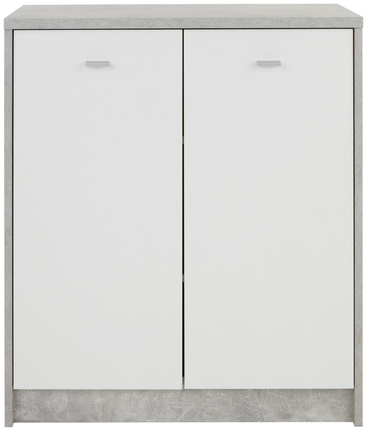 Kommode B 74cm 4-You New, Beton Optik/Weiß - Weiß/Grau, MODERN, Holzwerkstoff (74/85,4/34,6cm)