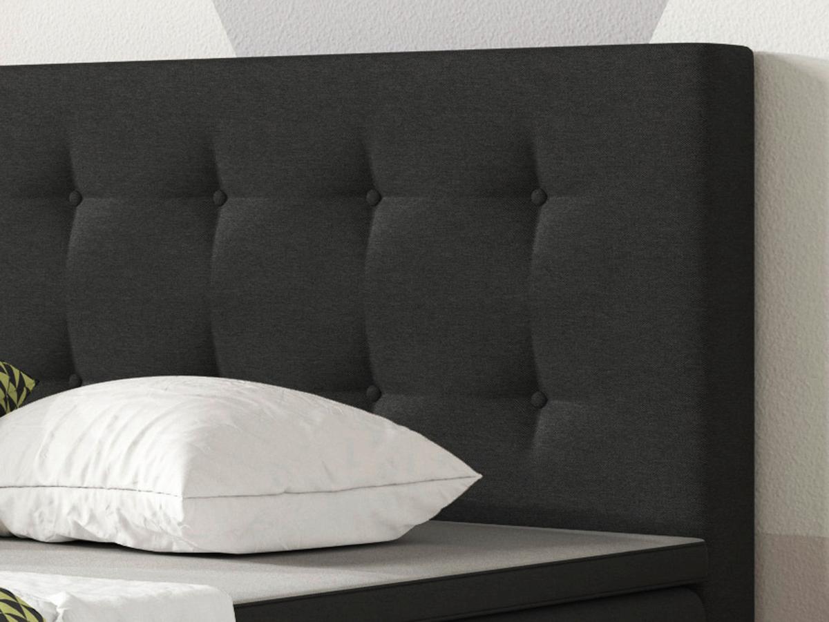 Boxspringbett Mit Topper 140x200 Köln - Silberfarben/Schwarz, KONVENTIONELL, Textil (140/115/210cm) - MID.YOU