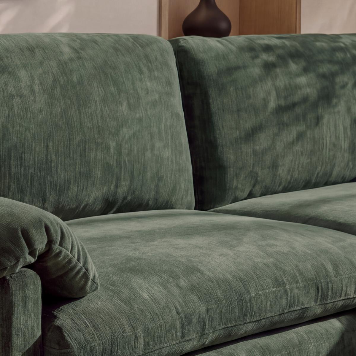 2-dielna súprava ALESSIA, zelená ženilka, max. 360 kg - čierna/zelená, Modern, drevo/textil (188/137cm) - Bessagi Home
