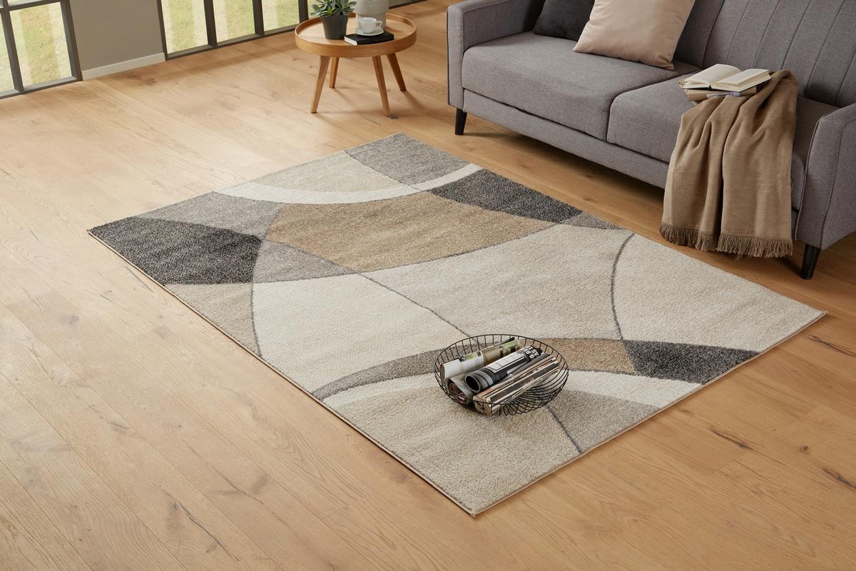 Webteppich Grau / Beige Siri 220x160 cm Polypropylen - Beige/Grau, MODERN, Textil (160/220cm) - Luca Bessoni