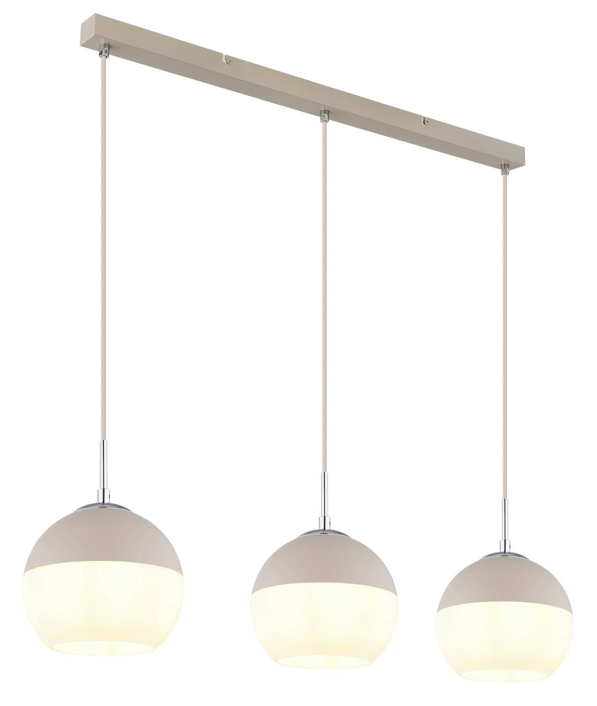 ZÁVESNÉ SVIETIDLO RAGUSA - piesková/biela, Design, kov/textil (90/20/120cm) - Globo
