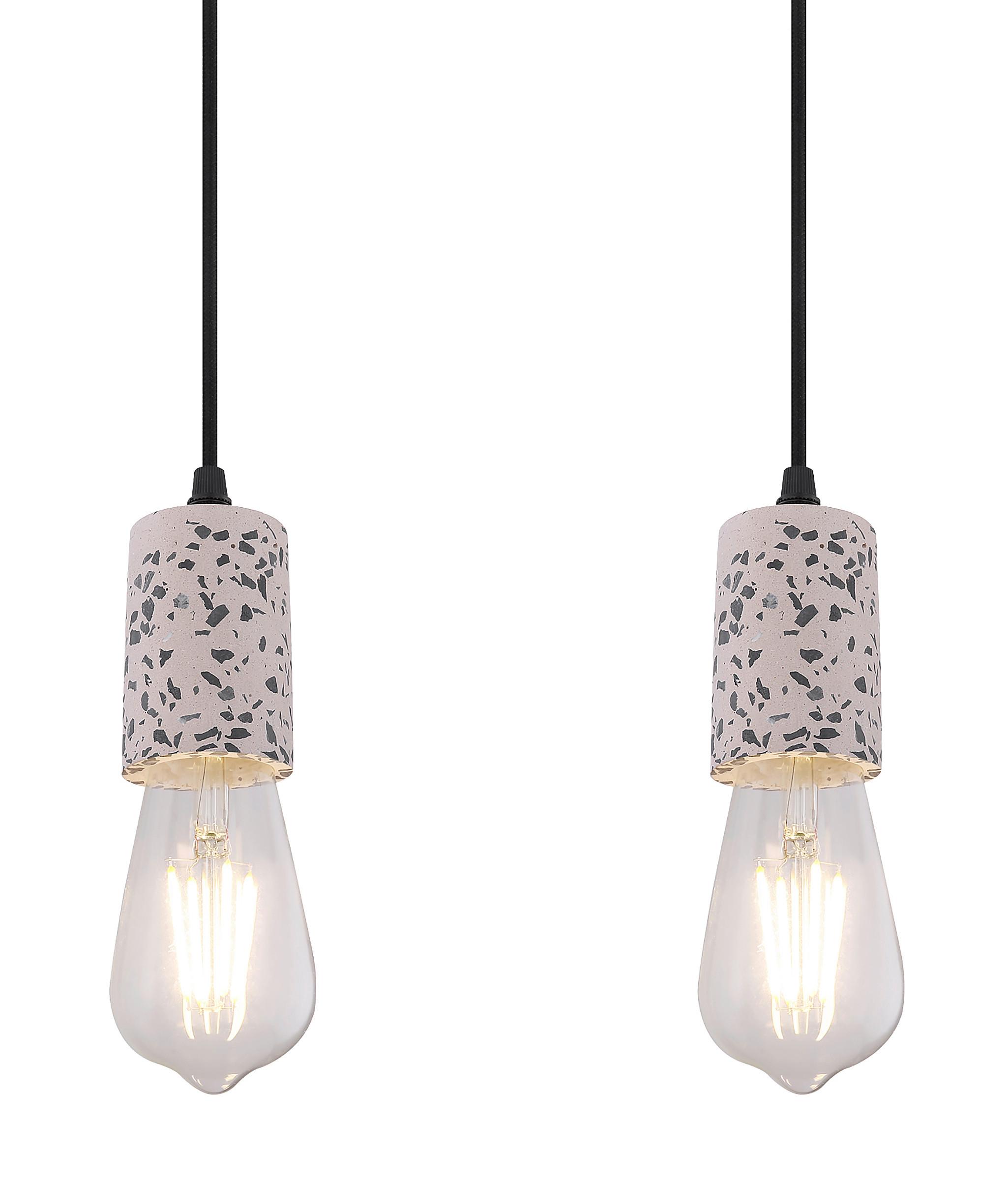 Hängeleuchte Edmund H: 120 cm 4-Flammig, Metall/ Stein - Grau, Basics, Stein/Metall (80/5,5/120cm) - Globo