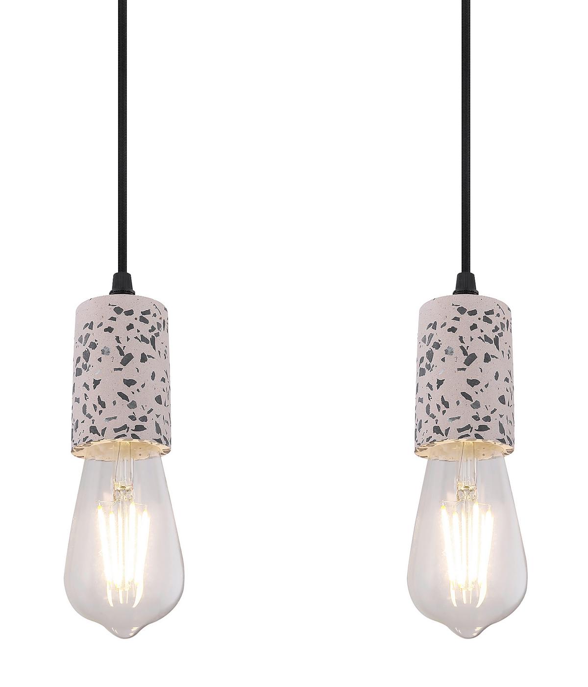 Hängeleuchte Edmund H: 120 cm 4-Flammig, Metall/ Stein - Grau, Basics, Stein/Metall (80/5,5/120cm) - Globo