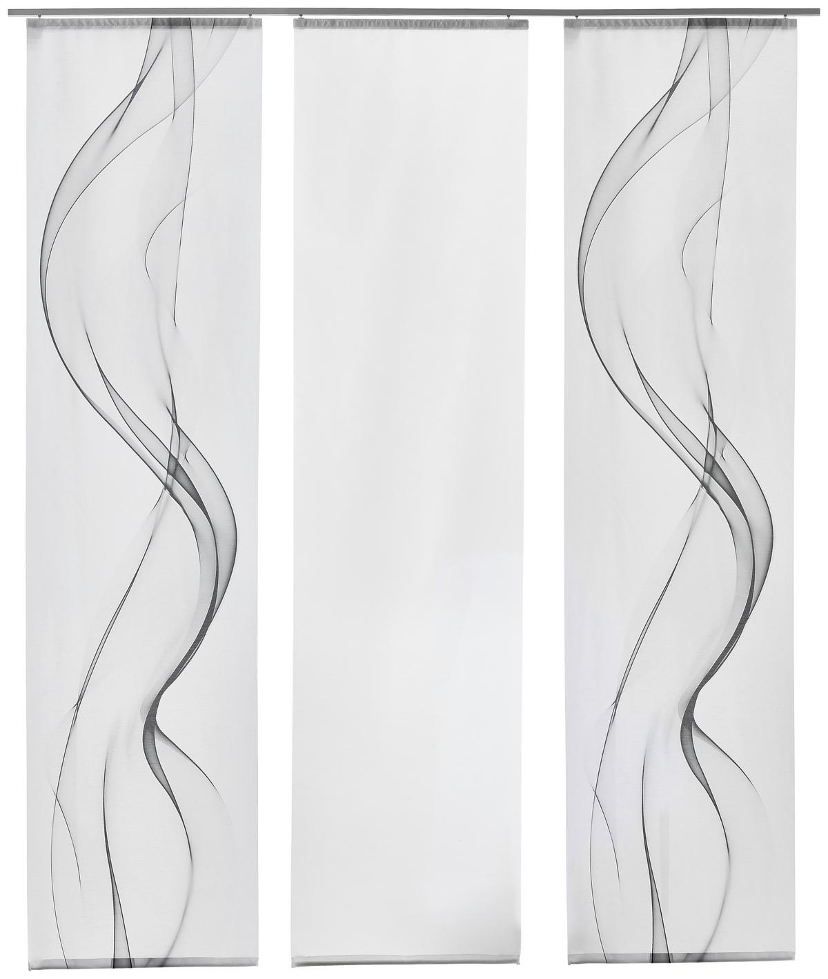 Flächenvorhang Fumaso Grau Weiß B: 60 cm - Weiß/Grau, Design, Textil (60/245cm) - Novel