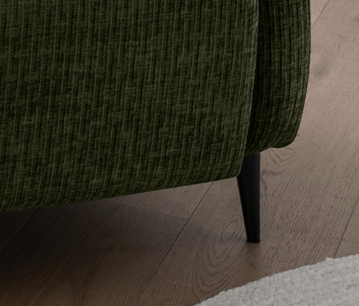 Sessel Marone Olivgrün B: 85cm - Schwarz/Olivgrün, MODERN, Textil (85/76/90cm) - Livetastic