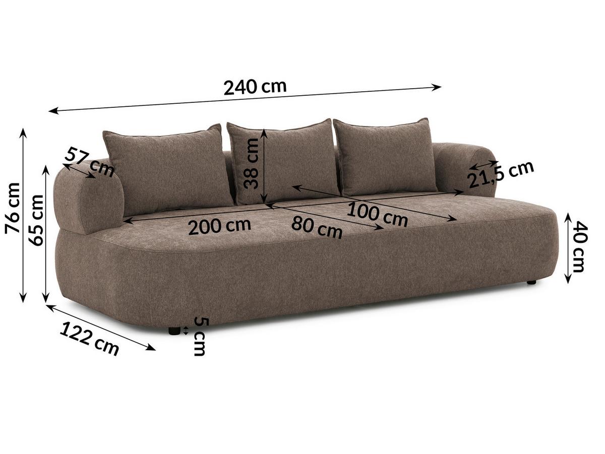 Bigsofa Ferro Braun B: 240 Cm - Schwarz/Braun, Design, Textil (240/76/122cm) - Livetastic