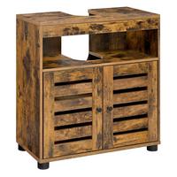 Waschbeckenunterschrank Bbk04bxv1 - Schwarz/Braun, Trend, Holzwerkstoff (60/63/30cm) - MID.YOU