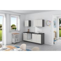 Küchenzeile Win ohne Geräte ohne Geräte B: 200 cm - Anthrazit/Weiß, Design, Holzwerkstoff (200cm) - Express