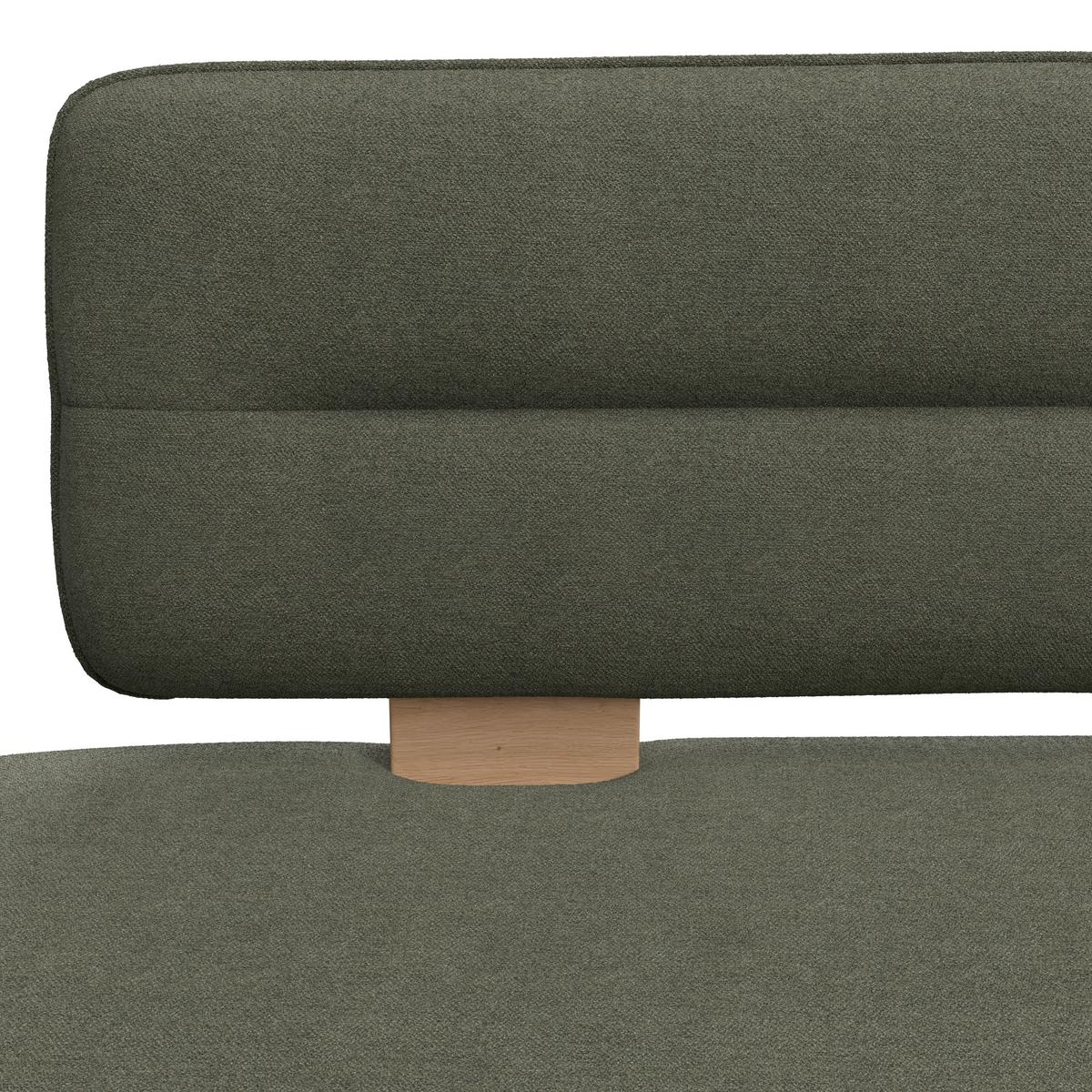 Sitzbank Beluna II Webstoff grün, B: 140cm - Eichefarben/Schwarz, KONVENTIONELL, Holzwerkstoff/Textil (140/87/67cm) - James Wood