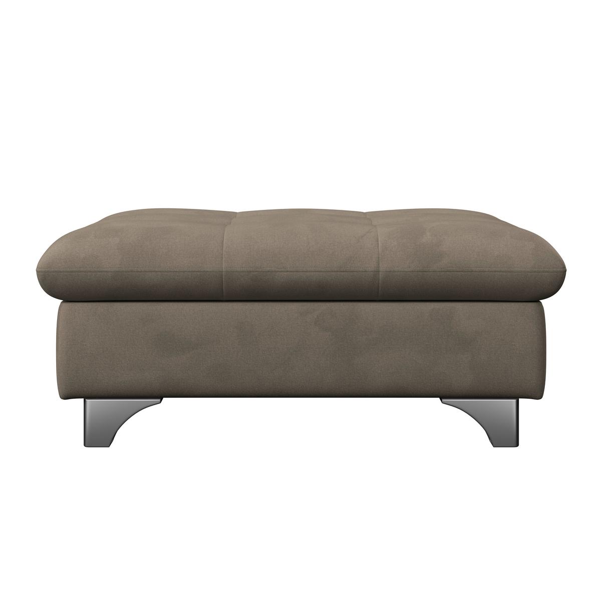 Hocker Gemini Taupe, B: 108cm - Taupe/Chromfarben, KONVENTIONELL, Textil (108/46/108cm)