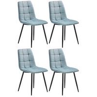 Stuhl-Set 4er EMPOLI Grün - Schwarz/Grau, LIFESTYLE, Textil/Metall (44,5/86/54,5cm) - Livetastic