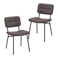 Sada židlí VALENTIN - černá/šedohnědá, Moderní, kov/dřevo (44/80/59cm) - Bessagi Home