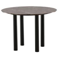 Esstisch Havsten - Dunkelbraun/Schwarz, Design, Holzwerkstoff/Metall (106/106/75cm) - Livetastic