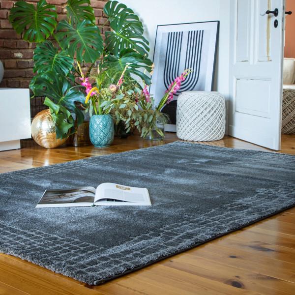 Hochflorteppich My Canyon 972 - Anthrazit, Basics, Textil (120/170cm) - Obsession