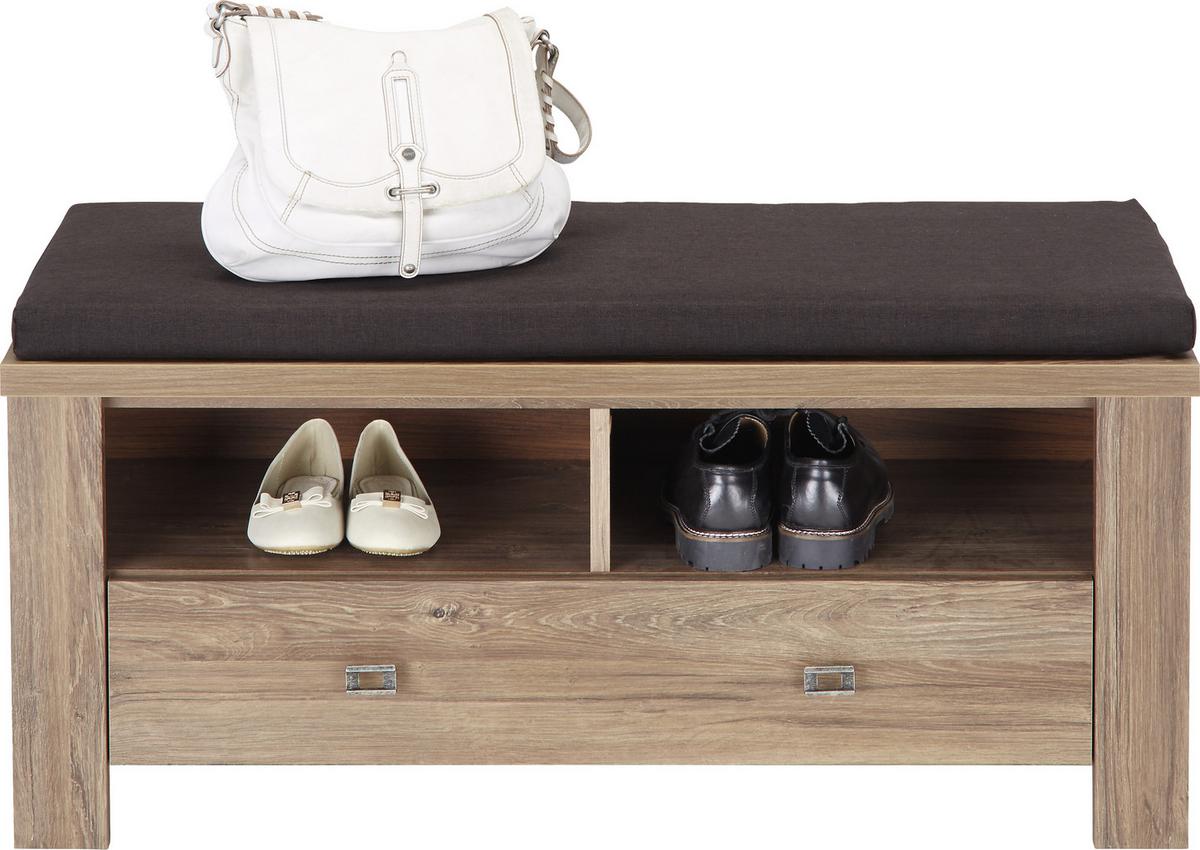 Šatní lavice BRÜSSEL - tmavě hnědá/barvy niklu, Lifestyle, kov/kompozitní dřevo (100/48/40cm) - Mömax