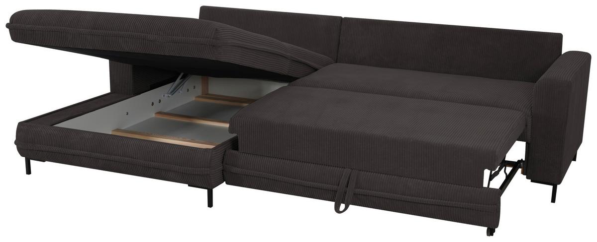 Ecksofa Armellia Anthrazit S: 174x272 cm - Anthrazit/Schwarz, Design, Textil (174/272cm) - MID.YOU