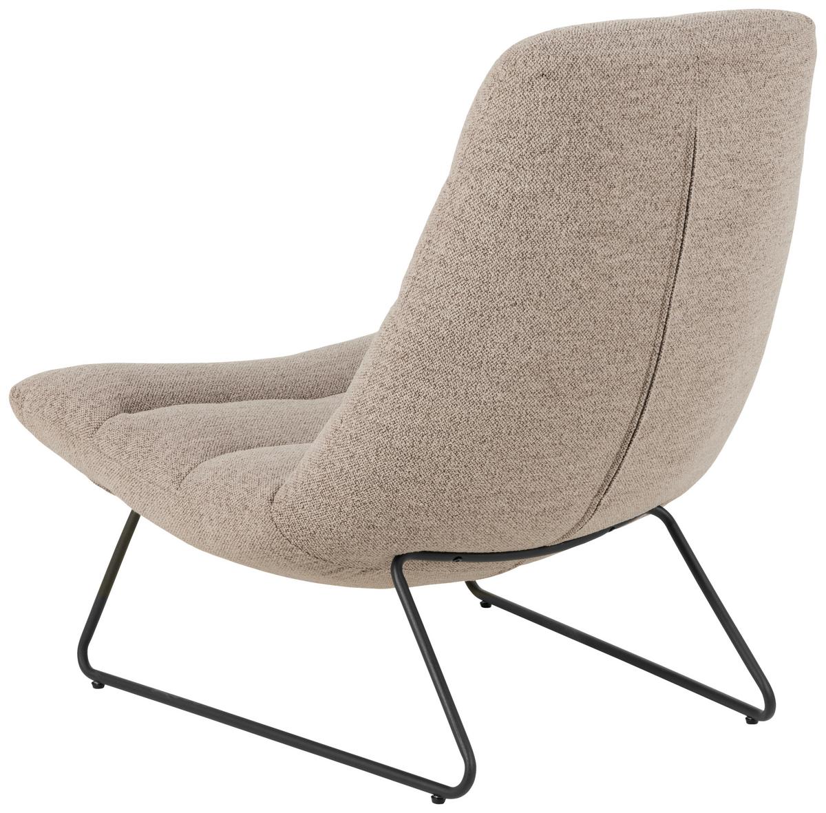 Sessel Milford - Beige/Schwarz, Design, Textil (82,5/97/93cm) - Livetastic