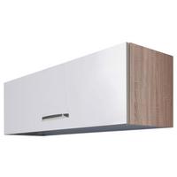 Küchenoberschrank Valero Khw 100 - Weiß Hochglanz/Sonoma Eiche, KONVENTIONELL, Holzwerkstoff (100/32/32cm) - FlexWell