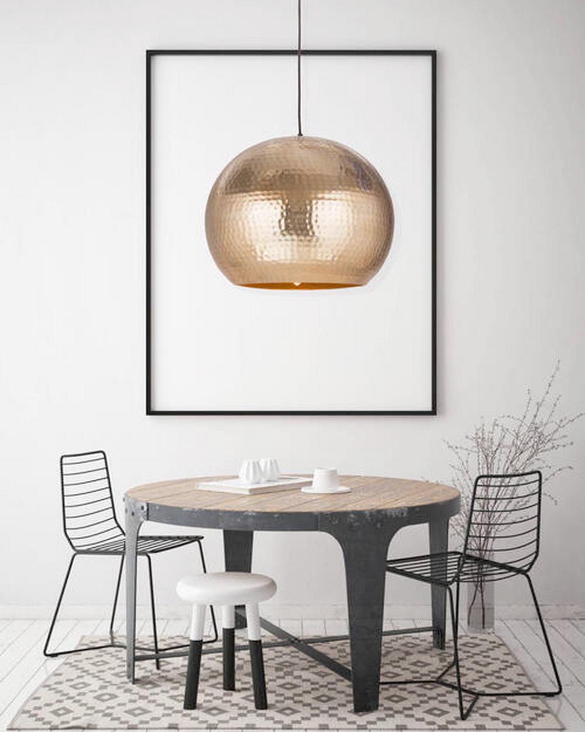 HÄNGELEUCHTE Champagner, E27, 40W - Champagner, Design, Metall (47/35/47cm) - Kayoom