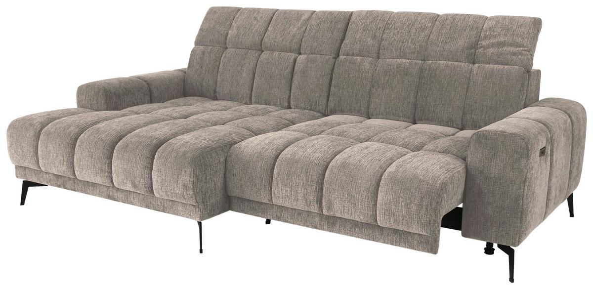 Rohová sedačka LAYA, levá, šedohnědá žinylka KANSAS - šedohnědá, Moderní, textil (155/250cm) - Premium Living