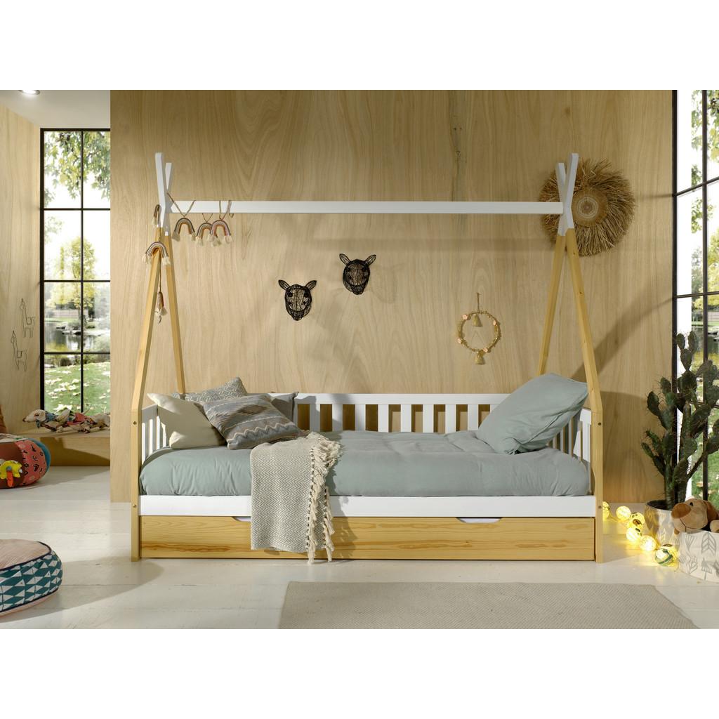 HAUSBETT Tipi Weiß lackiert 90x200cm