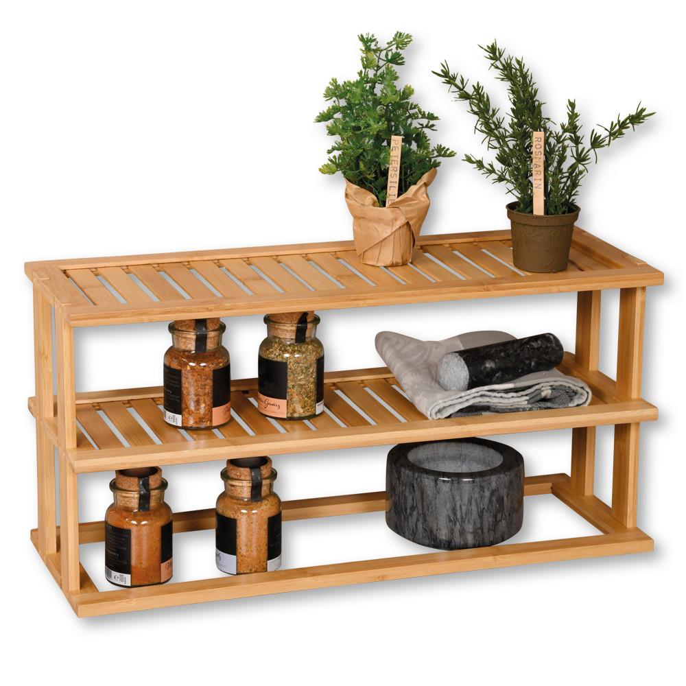 Küchenregal Bambus - Naturfarben, Basics, Holz (55/27/20cm) - Kesper