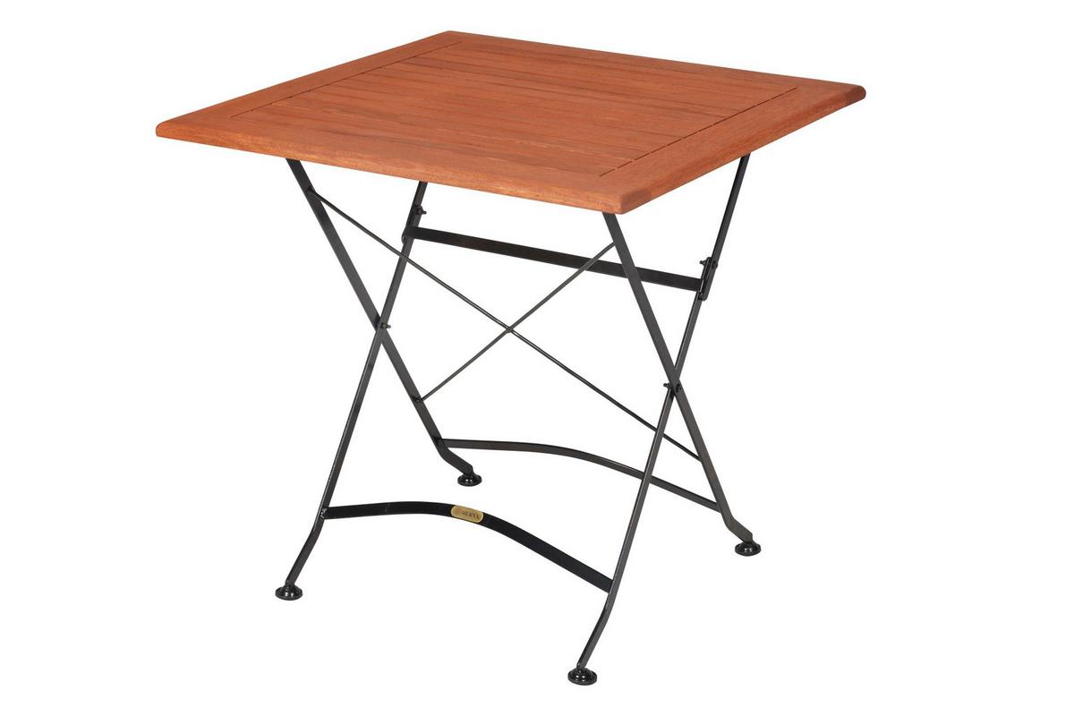 Gartentischgruppe 3tlg. Set - Graphitfarben/Naturfarben, KONVENTIONELL, Holz/Metall - Gardenson