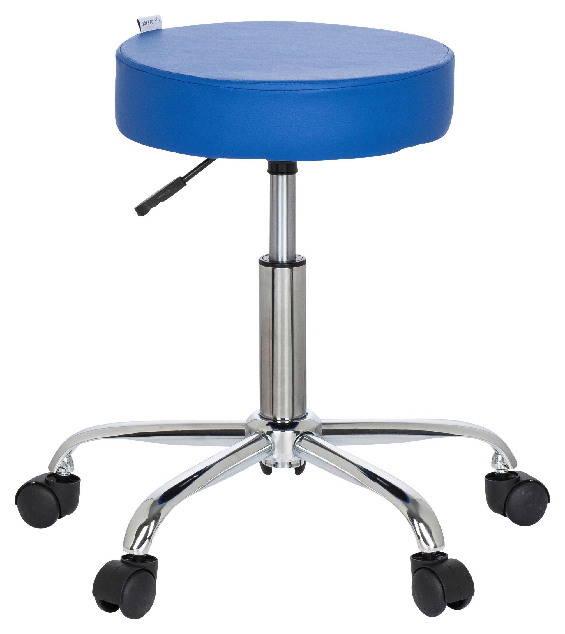 Bürohocker Operator II Blau - Blau/Chromfarben, MODERN, Kunststoff/Textil (57/45/57cm) - MID.YOU