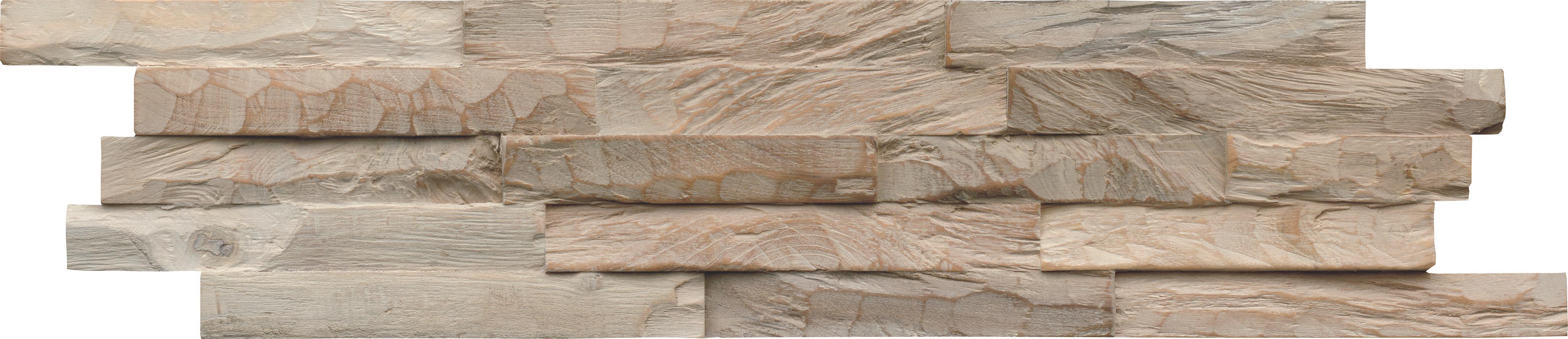 Wandverkleidung Teak Diamond Ancient Grey - Graubraun, Basics, Holz (61/15/2cm)