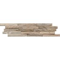 Wandverkleidung Teak Diamond Ancient Grey - Graubraun, Basics, Holz (61/15/2cm)