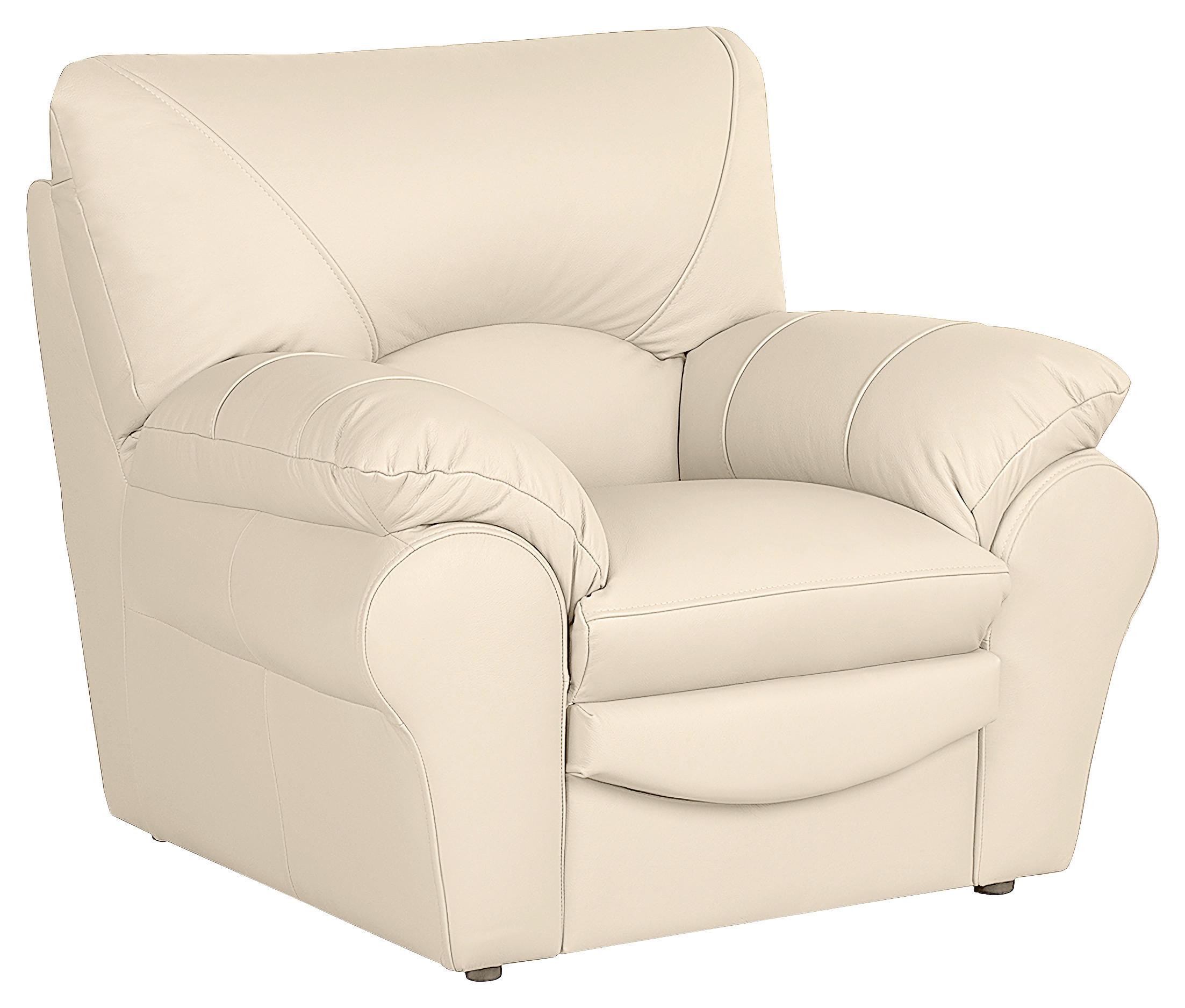 Sessel Oslo Beige B: 105 cm - Beige/Schwarz, Design, Leder (105/92/85cm) - Livetastic