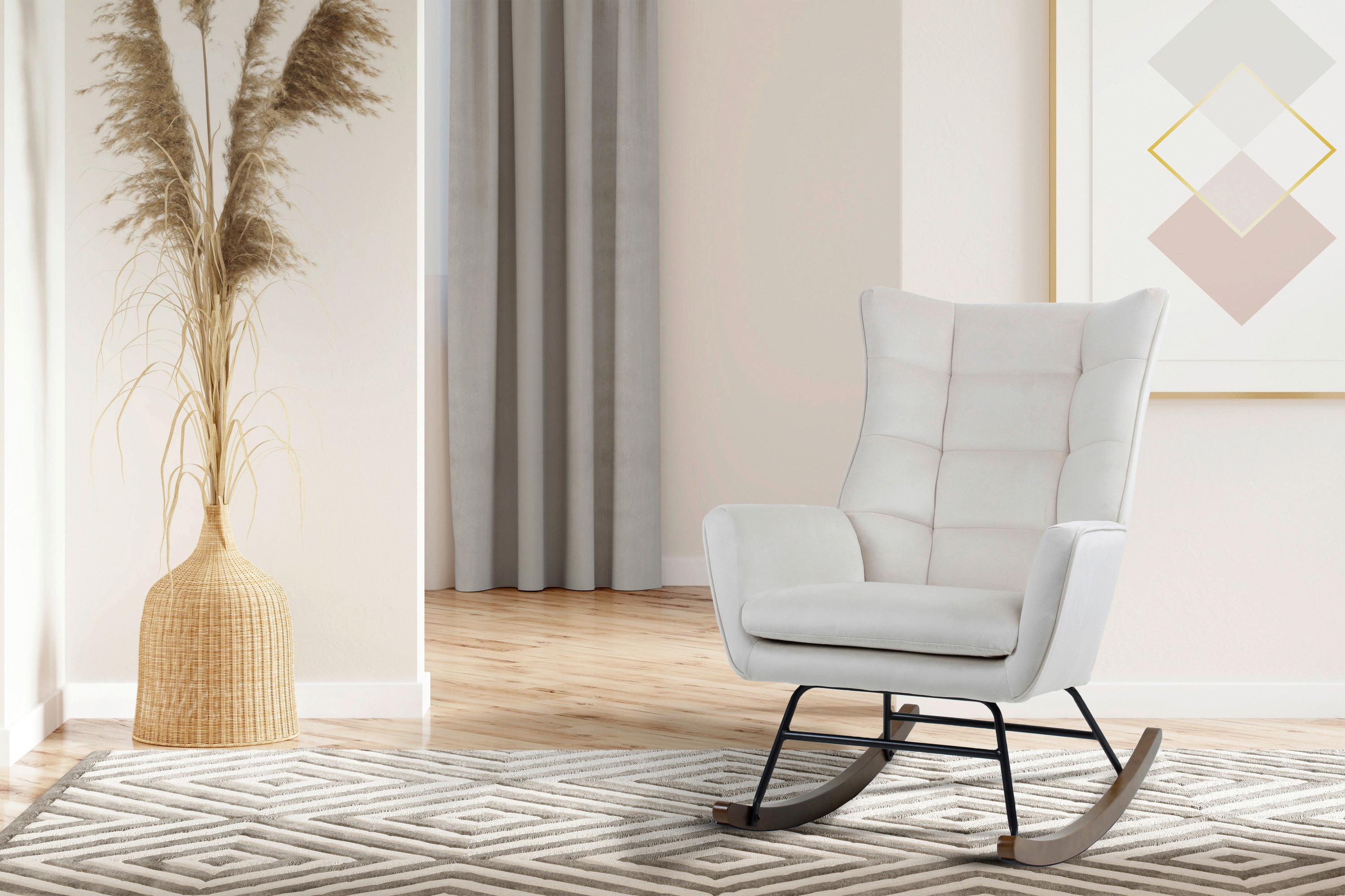 Schaukelstuhl Bryana 125 Beige, 68x97x88 Cm - Beige, Design, Holz/Kunststoff (68/97/88cm) - Kayoom