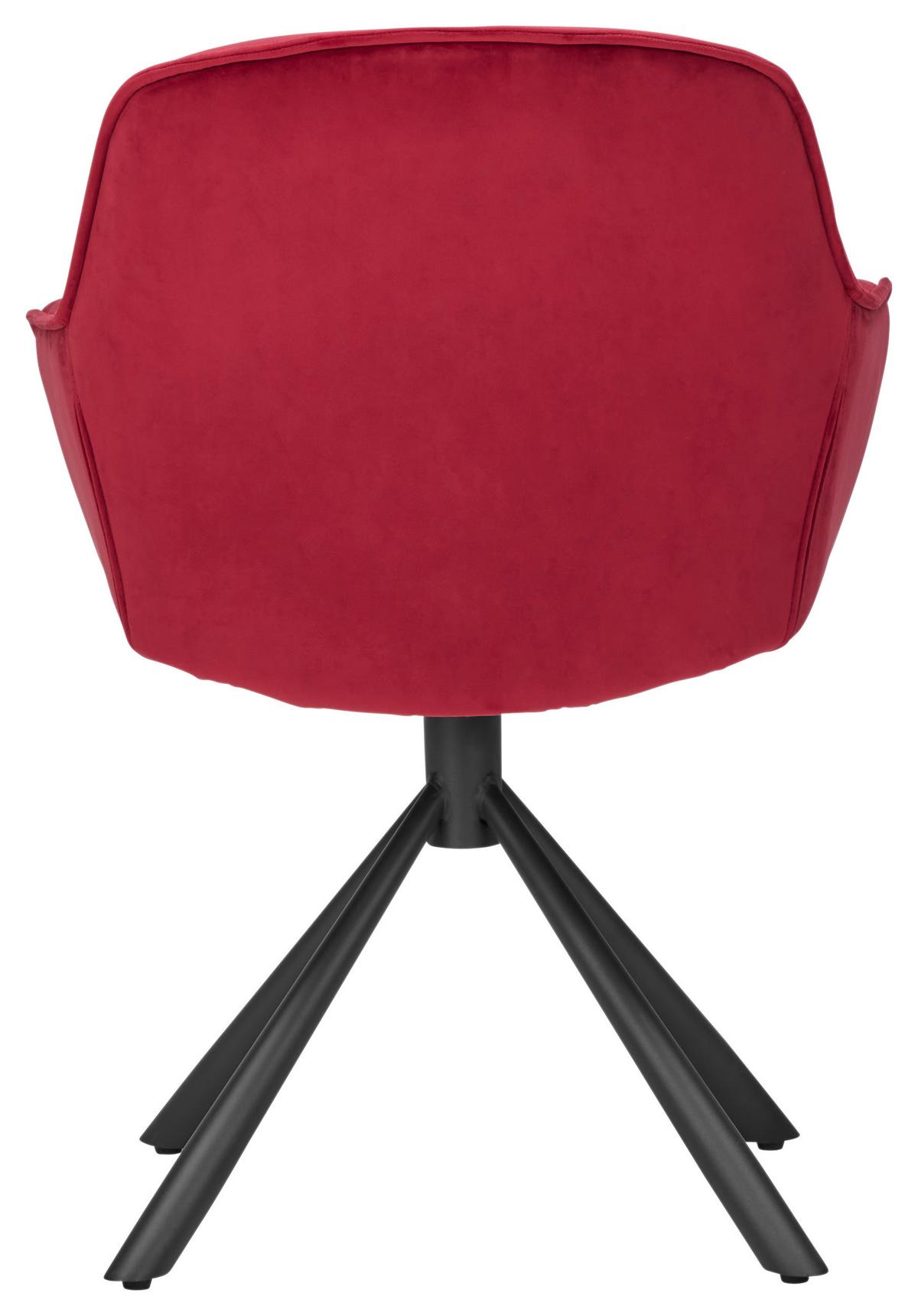 Židle s područkami Eileen, otočná, červená - černá/červená, Moderní, kov/textil (63/86/66cm) - Mömax