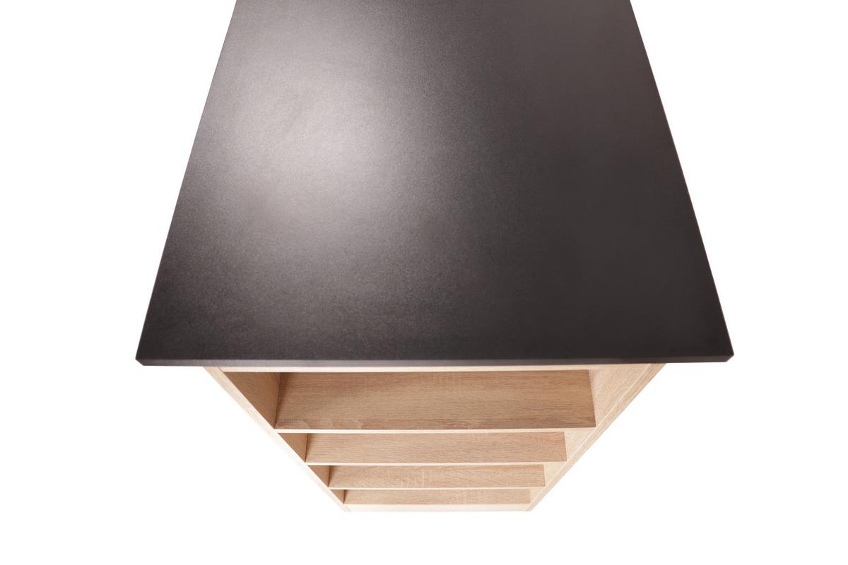 Bartisch Merle Schwarz, Eiche Dekor L: 103 cm - Eichefarben/Schwarz, Design, Holzwerkstoff (103/50/115cm) - Respekta