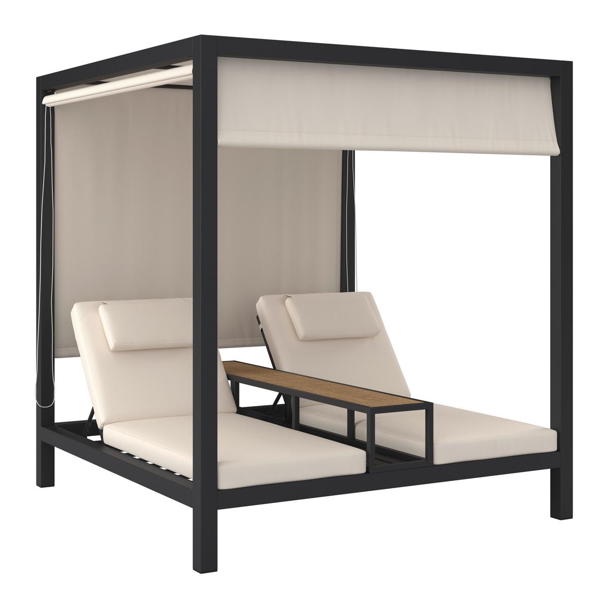 ZÁHRADNÁ POSTEĽ FELIPA - prírodná farba/béžová, Modern, kov/textil - Bessagi Garden