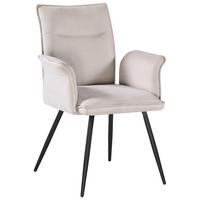 Židle s područkami béžová - černá/béžová, Moderní, kov/textil (63/88/63cm) - Mömax