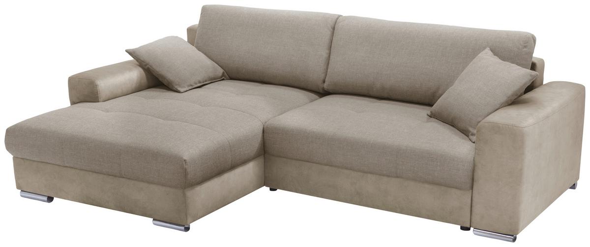 Ecksofa Larnaca, Cappuccino Schenkel: 177x269 Cm - Chromfarben/Cappuccino, Design, Textil (177/269cm) - Livetastic