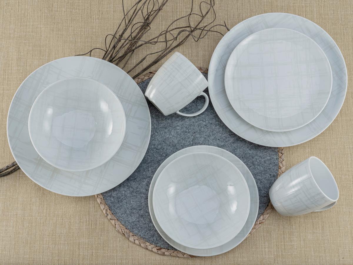 Kombiservice Home Porzellan 4 Personen Geschirr Set - Multicolor/Weiß, Basics, Keramik - Creatable